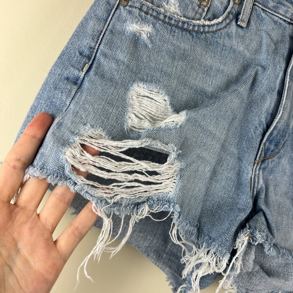 Lovers + Friends Denim Light Westerly Wash Jack High Rise Shorts - Picture 2 of 7